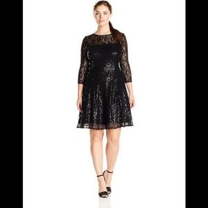 SL FASHIONS NEW YORK

Sequined Lace Fit & Flare Dr
